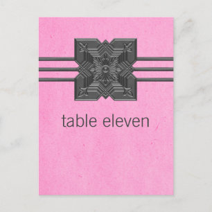Roze Medallion Border Table Briefkaart