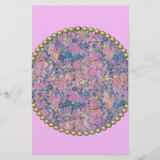 Roze medallion briefpapier (Voorkant)