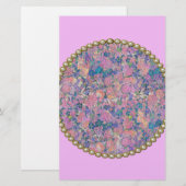 Roze medallion briefpapier (Voorkant / Achterkant)