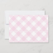 Roze Mediterrane Bow Gingham Lemons Wedding Bedankkaart (Achterkant)