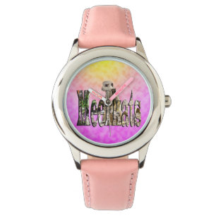 Roze Meerkat Logo Design Horloge