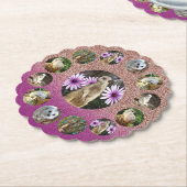 Roze Meerkat verrassend, papieren Onderzetters (Gekanteld)