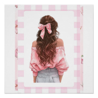 Roze Meisje 2026 kleine Kalender Perfect Poster