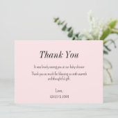Roze Meisje Baby shower Dank u kaart (Staand voorkant)