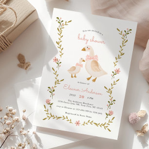 Roze Meisje Baby shower Kaart