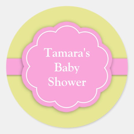 Roze Meisje Baby shower Stickers (Voorkant)