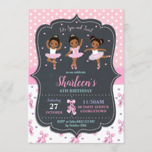 Roze Meisje Ballerina Verjaardag Tutu Ballet Dans Kaart