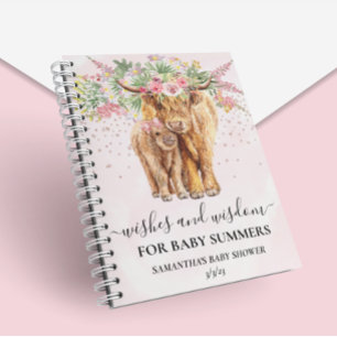 Roze Meisje Bloemrijke Hoogland Koe Wensen Wijshei Notitieboek