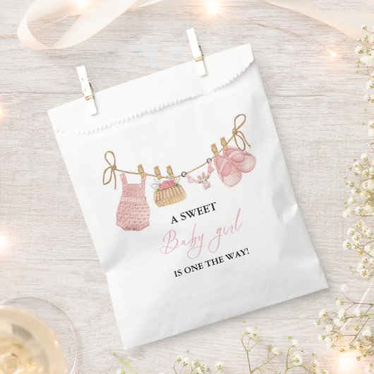 Roze Meisje Bohemian Kleding Baby shower Bedankzakje (Geknipt)