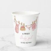 Roze Meisje Bohemian Kleding Baby shower Papieren Bekers (Achterkant)