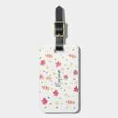  Roze Meisje Boho WatercoloFlower Bagagelabel (Voorkant verticaal)