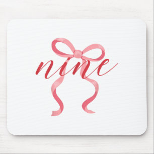 Roze Meisje Coquette Strik 9 Jaar 9e Verjaardag Fe Muismat