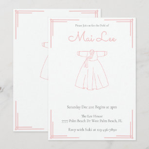 Roze Meisje Doljanchi Koreaanse 100 Dagen Dohl Ver Kaart