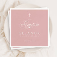 Roze Meisje Elegant Cross Script Kalligrafie Doop