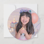 Roze meisje elke leeftijd zwaan meisje foto verjaa kaart (Achterkant)