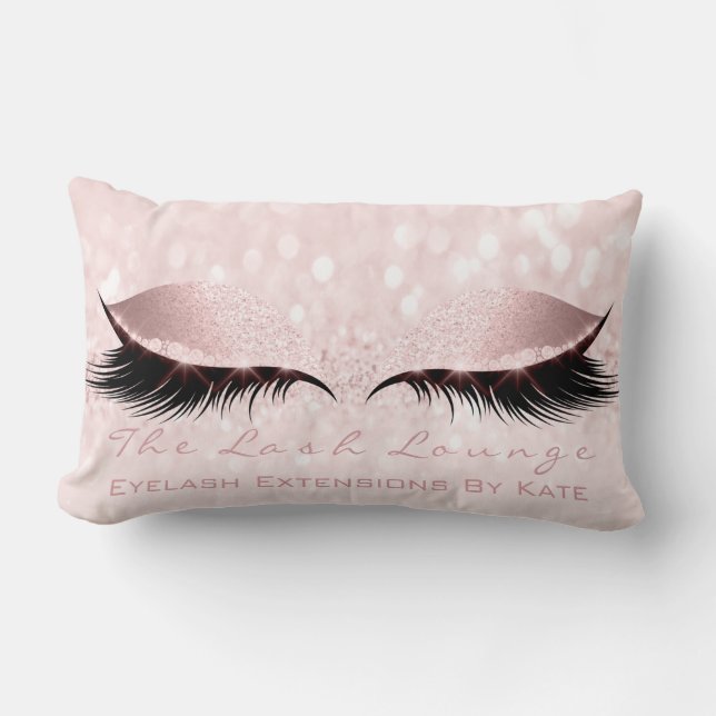 Roze meisje Glitter Makeup Lash Eye Princess Sweet Kussen (Voorkant)