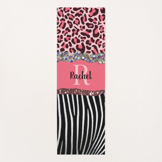 Roze meisje Glitz Glam Bling  Uniek Yogamat (Voorkant)