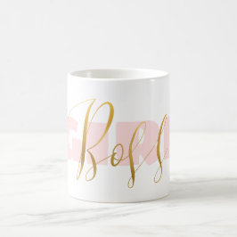 Roze Meisje Gouden Baas Koffiemok