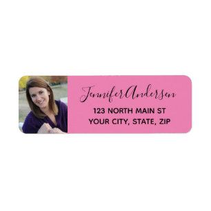 Roze meisje High School Senior Return Address Labe Etiket