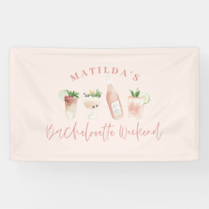 Roze meisje moderne drinken weekend bachelorette spandoek
