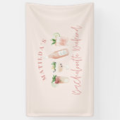 Roze meisje moderne drinken weekend bachelorette spandoek (Verticaal)