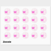 roze meisje ronde sticker (Vel)