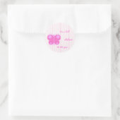 roze meisje ronde sticker (Tas)