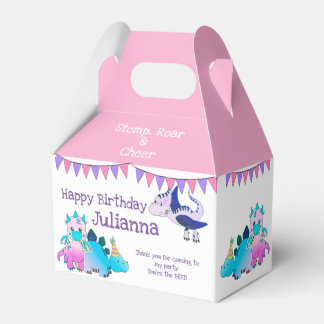 Roze Meisje Schattige Baby Dinosaur Kinder Partij Bedankdoosjes
