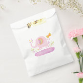 Roze Meisje Schattige Olifant Baby shower Bedankzakje (Gezegeld)