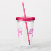 Roze meisje van de geboorte acryl drinkbeker (Links)