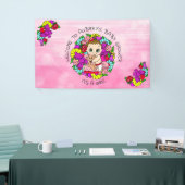 Roze meisje's Baby shower Kaukasische Baby Whimsic Spandoek (Beurs)