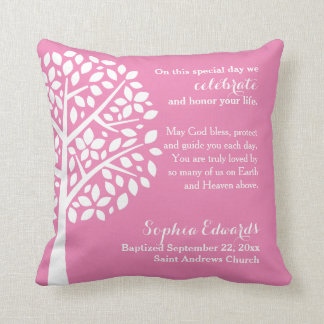 Roze meisjes Baptism Christening Blessing Prayer Kussen