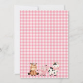 Roze meisjes Floral Barn Farm Animals Kaart (Achterkant)