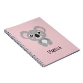 Roze meisjes Koala - Aangepaste naam Notitieboek (Rechterzijde)