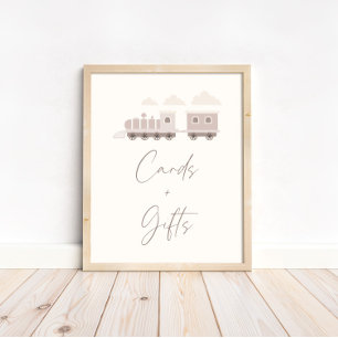 Roze Meisjes Trein Verjaardagskaarten en Giften Te Poster