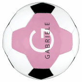 Roze meisjesaangepaste naam en Monogram letter Voetbal (Voorkant)