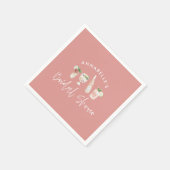 Roze meisjesachtig modern cocktailscript bruidsdou servet (Hoek)