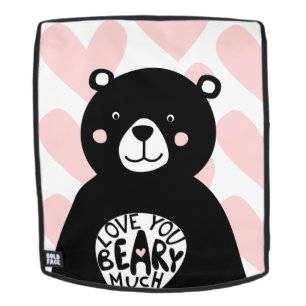 Roze Meisjesachtige 'Love you Beary Much' Beer Har Rugtassen