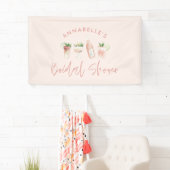 Roze meisjesachtige moderne cocktail script bruids spandoek (Insitu)
