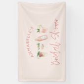 Roze meisjesachtige moderne cocktail script bruids spandoek (Verticaal)
