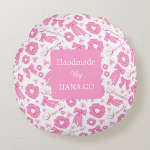 Roze Meisjesachtige Scrunchies Patroon Mooie Haar Rond Kussen