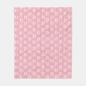 Roze meisjesnaam & initiaal (monogram) fleece deken (Voorkant)