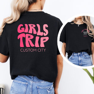 Roze Meisjesreis 2026 Gepersonaliseerde Reis T-shirt
