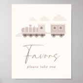 Roze meisjestrein verjaardagsattributen tafelbord poster (Voorkant)