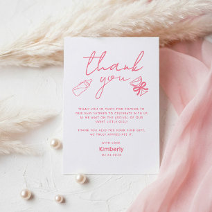 Roze Melkfles Champagne Baby Shower Bedankt