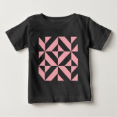 Roze Melon Geometric Deco Cube Patroon (Voorkant)