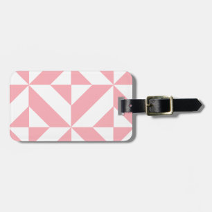 Roze Melon Geometric Deco Cube Patroon Bagagelabel