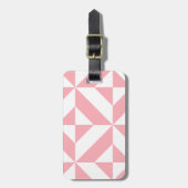 Roze Melon Geometric Deco Cube Patroon Bagagelabel (Voorkant verticaal)