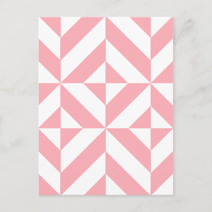 Roze Melon Geometric Deco Cube Patroon Briefkaart