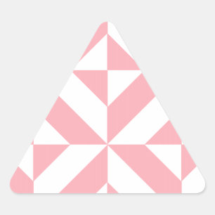 Roze Melon Geometric Deco Cube Patroon Driehoek Sticker